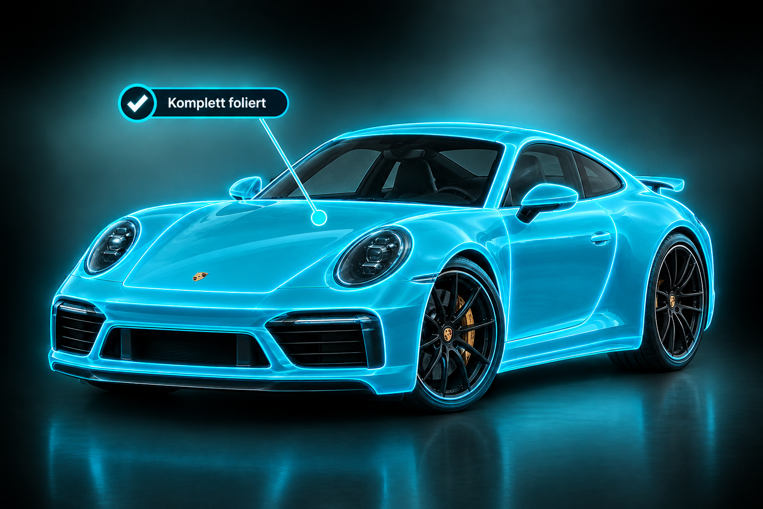 Full Body Lackschutzfolie: komplett foliertes Fahrzeug am Porsche 911