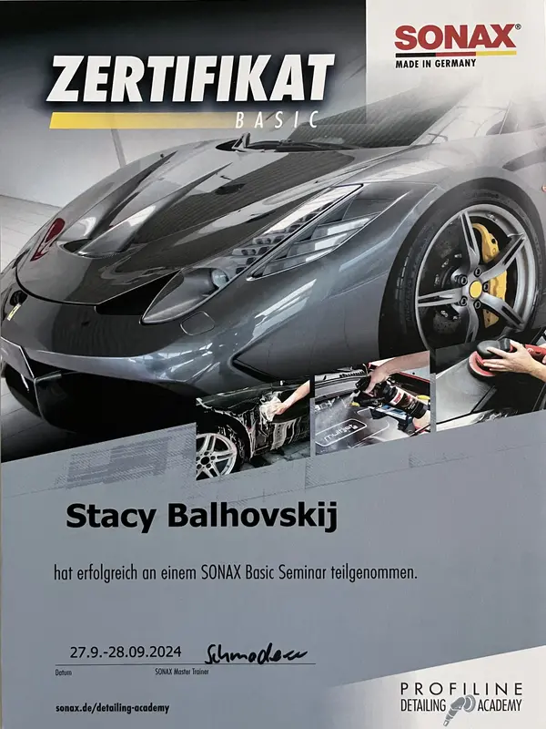 Zertifikat Fahrzeugaufbereitung – MBB Autoreinigung (1)