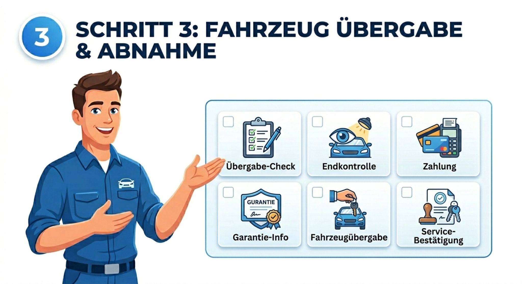 Schritt 3 – Fahrzeug Übergabe und Abnahme